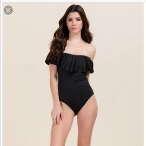 Francesca’s Tara Off the Shoulder One Piece Swim